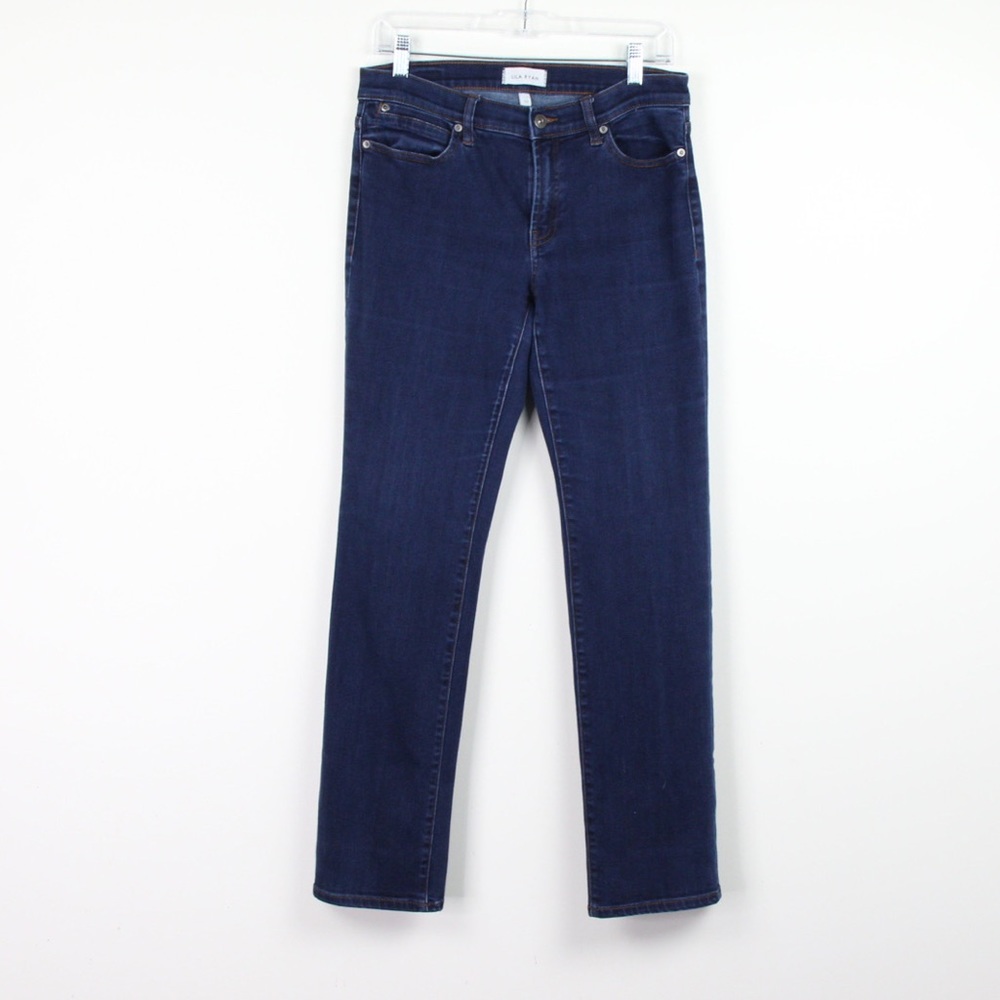 Lila Ryan High Rise Slim Straight Dark Stretch Jeans Size 30